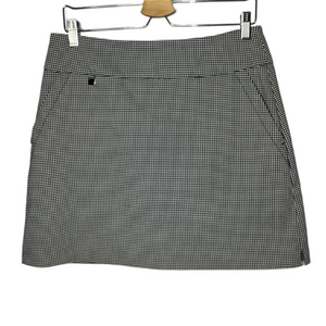 Gingham Skort Black White